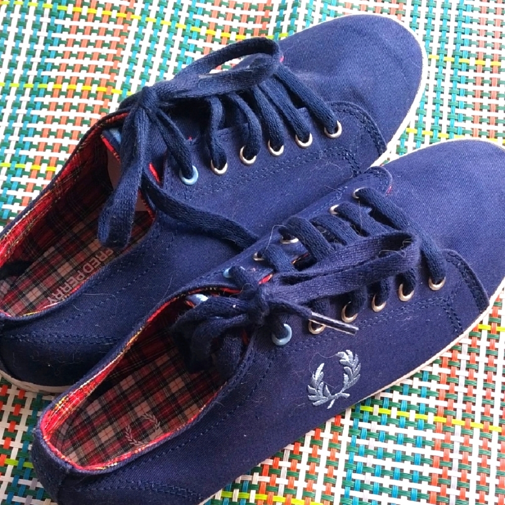 Fred Perry Blue Canvas Sneakers